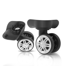 JIUKONG 2 Pcs Luggage Caster Wheels, Replacement Plastic Luggage Wheels, Luggage Wheels Spinner Suitcase Wheels for Luggage Suitcase Trolley 360 Degree Rotation