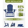 ABCPATIO Folding Adirondack Chair with Dual Cup Holders, All-Weather HDPE