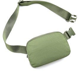 Unisex Mini Belt Bag with Adjustable Strap Crossbody Waist Bag for Workout Shopping Travelling Hiking (Green)