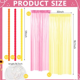 Janinka 16 Pcs Diwali Decorations Set Includes 6 Pieces 5 ft Marigold Garlands 4 Pcs 2.6 x 6.5 ft Diwali Backdrops and 6 Fairy Light Strands Orange Artificial Marigold Flowers for Indian Toran