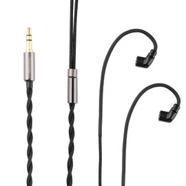 LINSOUL Tripowin Zombur 4N High Purity OFC Oxygen Free Cable HiFi IEM Cable with Microphone, Cotton Yarn Outer Layer for Audiophile Replacement Cable (Without Mic, 3.5, Recessed 2pin)