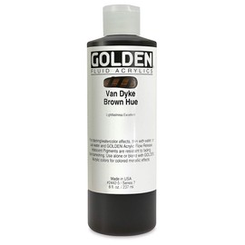 Golden Fluid Historical Acrylics - Van Dyke Brown Hue - 8 oz Bottle