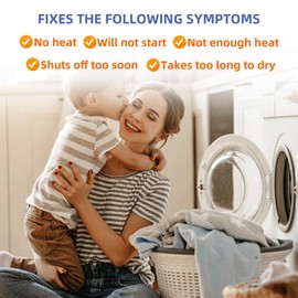 【Upgraded】510329P Speed Queen Heating Element OEM for ADE3SRGS173TW01 ADE3LRGS171TW01 ADE30RGS171TW01 ADQ6HRYS177TW01 ADEE9RGS173TW01,Replace Part Number 61927 503978 61195 56047-1 years warranty