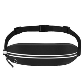 Winglos Running Pouch, Thin, Waist Bag, Won't Sway, Lightweight, Large Capacity, Extendable, Smartphone Carrying Bag, Jogging, Walking, Cycling, Outdoors, Sports Pouch, Men's, Women's,, black