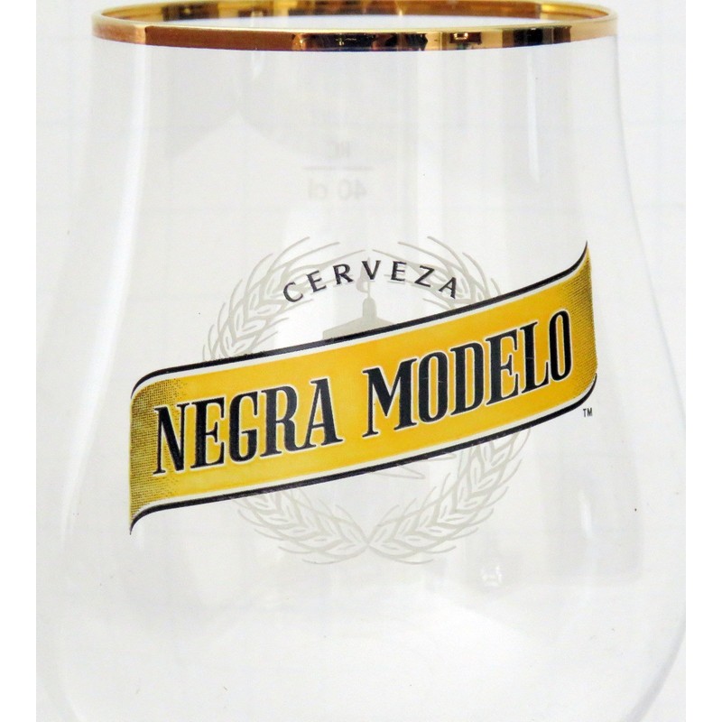 Negra Modelo Cerveza .4L Gold Rim Signature Tulip Style Chalice