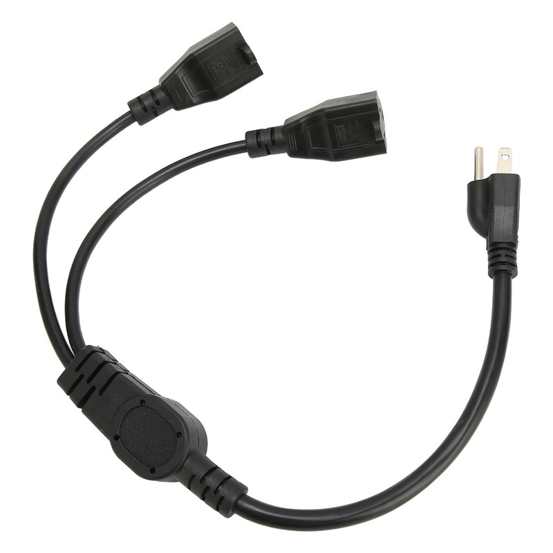 Extension Y Splitter Power Cord 3 Pin 1 to 2