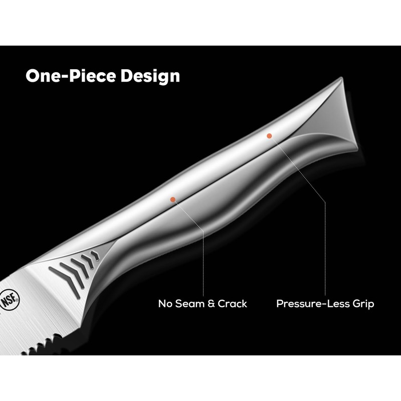 BRODARK Steak Knives Set of 6, 4.5 Inch Serrated Steak