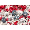 PUSHPACRAFTS 8 x Grey & White Knobs for Cupboard Drawer