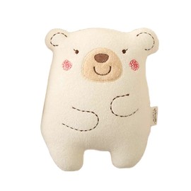 Size M 7.5 inches (19 cm) Off White, Made in Japan, amorosa mamma, Organic Cotton, Loose Bear Nigi, Bell Included, Amoro Samanma, Baby Newborn Toy, Stuffed Toy, First Toy, Nigi