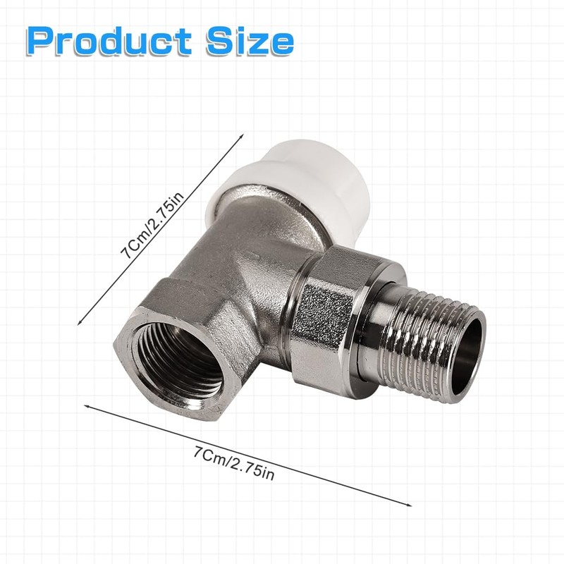 Tulov G1/2 Thermostatic Valve, Continuity Valve 1/2 Inch, Return Fitting