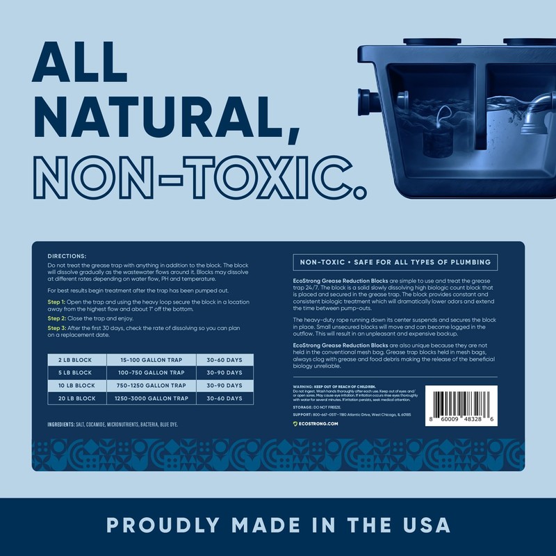 Eco Strong Commercial Grease Trap Treatment | Interceptor Grease Cleaner