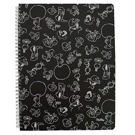 United Labels Ralph Ruthe Collegeblock - Allover Schwarz Notizblock Spiralblock DIN A4 80 Blatt kariert gelocht perforiert