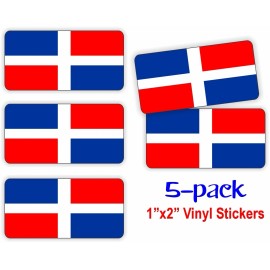 Unbranded 5 Mini 1"x2" Dominican Republic Flag Stickers Decals for Flags Hard Hats Helmets