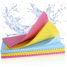 com-four® 12 x Antibacterial Household Wipes - Extremely Absorbent and Durable Cleaning Cloths - Reusable All-Purpose Wipes (Colourful - Nubs - Pack of 12)