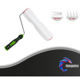 Pangolino - Bleed Roller 25 cm - Single Arm Metal Shackle - Spike Length: 21 mm - Professional Quality - Spiked Roller for Bleeding Floor Coatings