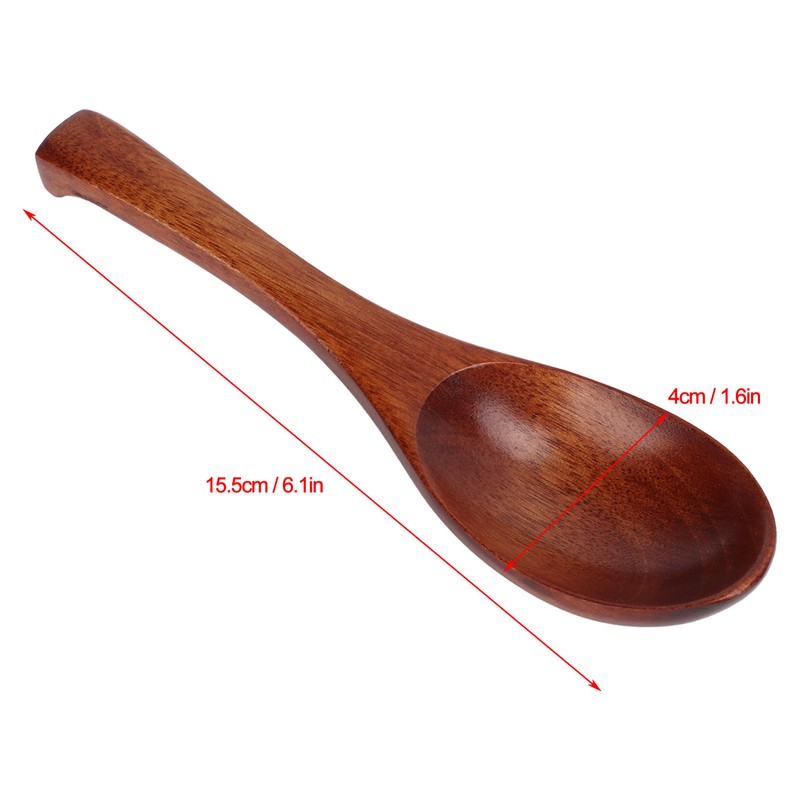 5Pcs Wooden Spoons Natural Safe Comfortable Light Weight Delicate Sturdy