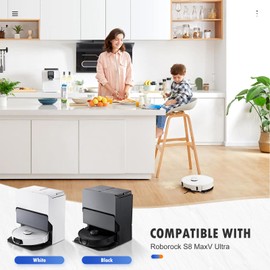 29PCS Accessories Kit for Roborock S8 MaxV Ultra Robot Vacuum, 2 Main Brushes, 6 Dust Bags, 4 Mop Cloths, 4 Edge Mop Cloths, 4 Filters, 6 Side Brushes, 1 Self-Main Brush, 1Cleaning Brush, 1Screwdriver