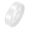 HIJONES Men's Women's Simple Bevel Wedding Ceramic Ring, Ceramic