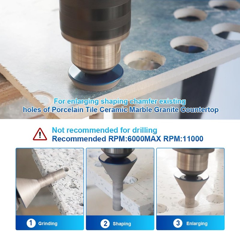 Diamond Finger Milling Chamfer Bits 4/5" to 2" - BRSCHNITT