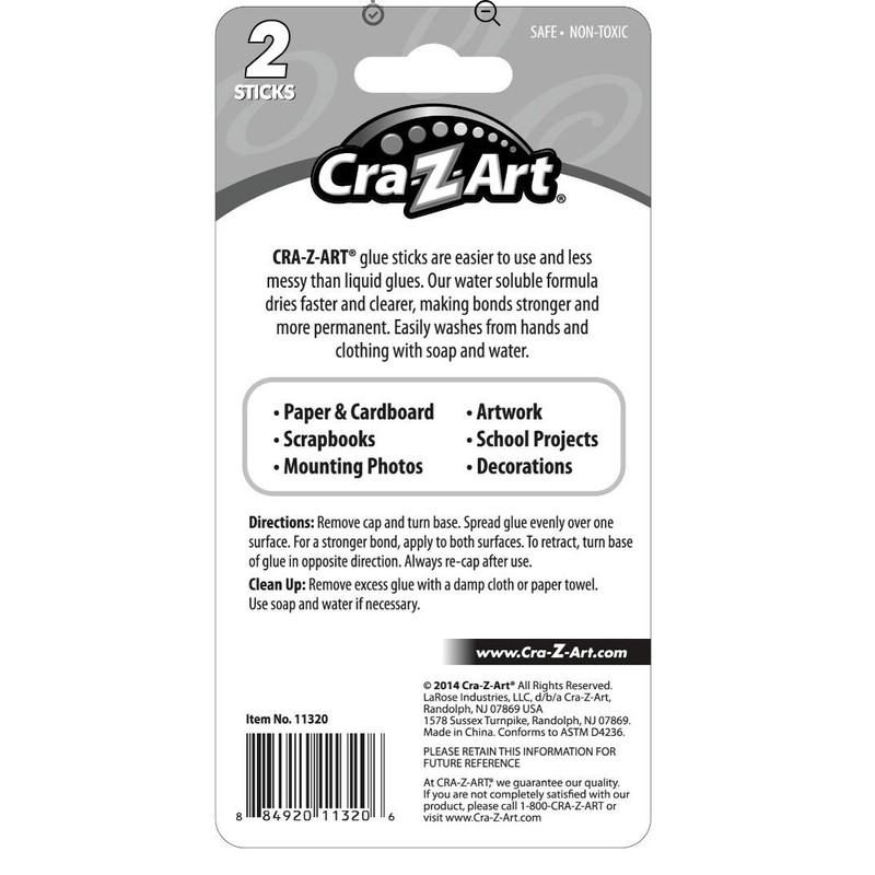 LAROSE INDUSTRIES LLC CZ11320 Crazyart Glue Sticks Color Fade 2Ct