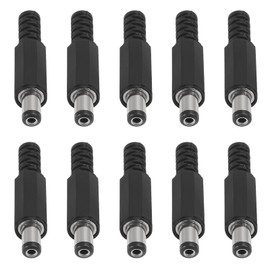ACEIRMC 10pcs 5.5mm x 2.1mm DIY Male DC Power Plug Jack Solder Connector Adapter for Power Cable Repair