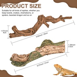 WTSOH Reptile Tank Habitat Accessory Reptile Forest Climbing Resin Branch Decoration Snake Climbing Branch Accessory for Snake Frog Chameleon Bearded Dragon (Brown, NS-145)