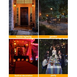 Hompavo 【Upgraded】 LED Flame Light Bulbs, 4 Modes Flickering Light Bulbs with Upside Down Effect, E26/E27 Flame Bulb for Halloween Christmas Party Patio Porch Home Indoor & Outdoor Decorations - 2