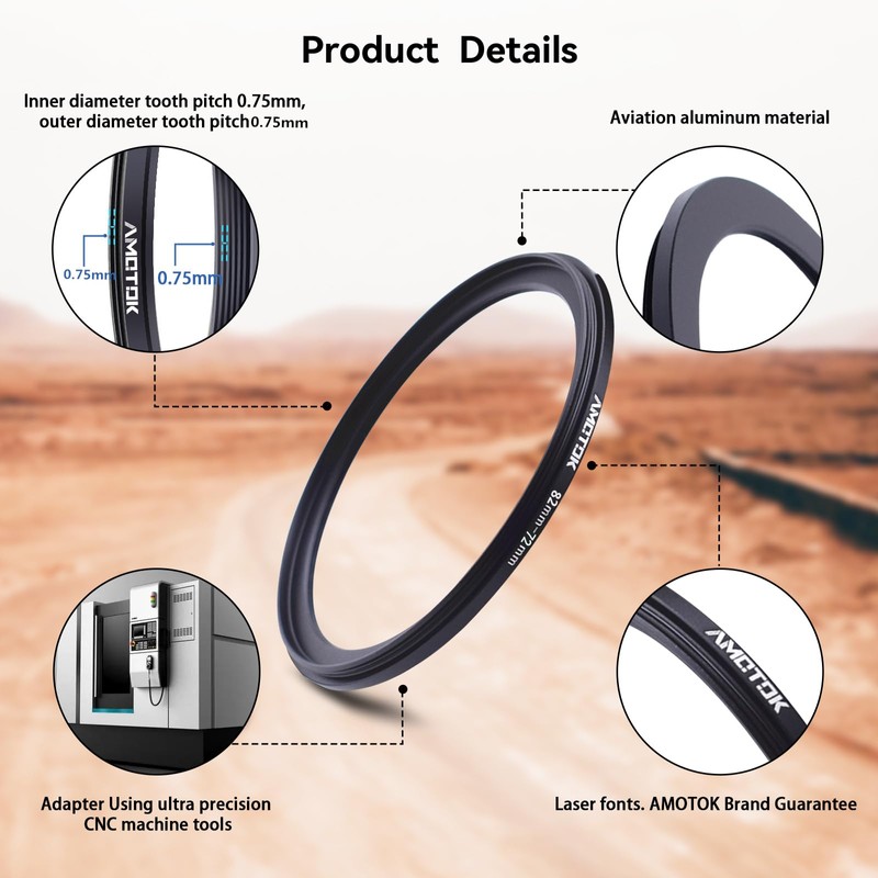 82mm Lens to 72mm Camera Lens Adapter,82mm to 72mm Filter