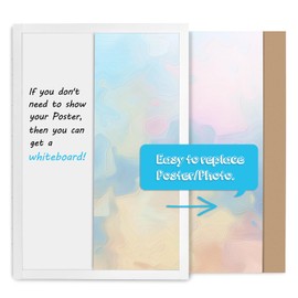 YCCYYCCY White Hidden Board, Enclosed Whiteboard with Wooden Frame, 20x30in Poster Frame and Functional Whiteboard for Office, Home(Poster Not Included)