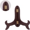 Brown Wooden Display Stand Plate Holder Easels, 4Pcs Wooden Display