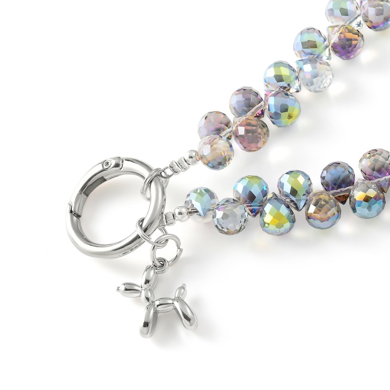 richginker Crystal Phone Wrist Strap Phone Charm Chain Keychain Beaded