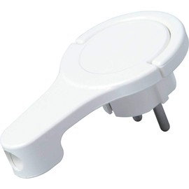 Kopp Kopp Schutzkontakt-Winkelstecker 250 V (16 A) mit Klappgriff & Kabel-Knickschutz I Schutzkontakt-Stecker fr Strom-Kabel bis 3X 1,5 mm2 I Flach-Stecker IP20 fr Innenbereich I Arktis-Wei? C 172002037