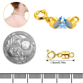 LICQIC 4 Pcs Magnetic Chain Necklace Bracelet Clasps, Closures Connector Locking Magnetic Clasp Converters for Jewelry Accessories, 2cm, Silver