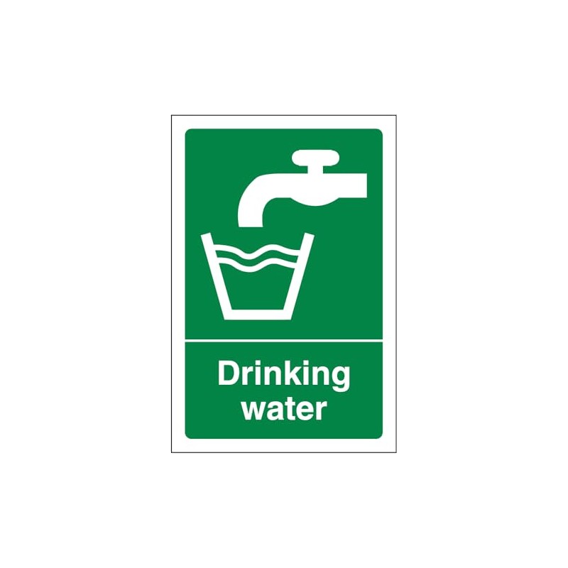 V Safety Drinking Water Sign - 200mm x 300mm -