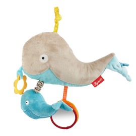 SIGIKID PlayQ 42632 Active Whale Baby Toy for Girls and Boys Recommended from 3 Months Grey/Blue