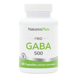 NaturesPlus PRO GABA 500 mg - 60 Capsules - Non-GMO, Vegan, Gluten Free - 60 Servings