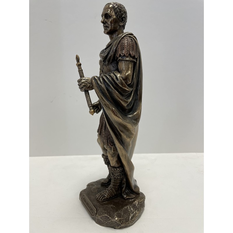 Gaius Julius Caesar in Roman Military Uniform Statue Bronze Finish