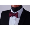 HISDERN Mens Bowties Self Tie Wine Red Plaid Polka Dots