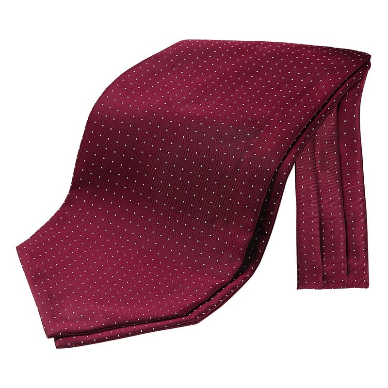 HISDERN Men's Burgundy Cravat Wedding Polka Dot Ascot Tie Classic