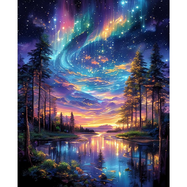 obterie Starry Night Paint by Numbers Kit for Adults Beginner