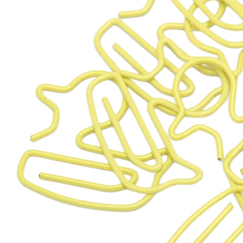 100Pcs Paper Clips Yellow Duck Shape Lightweight Portable Electroplating Process