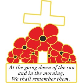 Poppy Car Window Sticker Remembrance Sunday Cross and Poppies - in Support of The Veterans Lifeline Charity