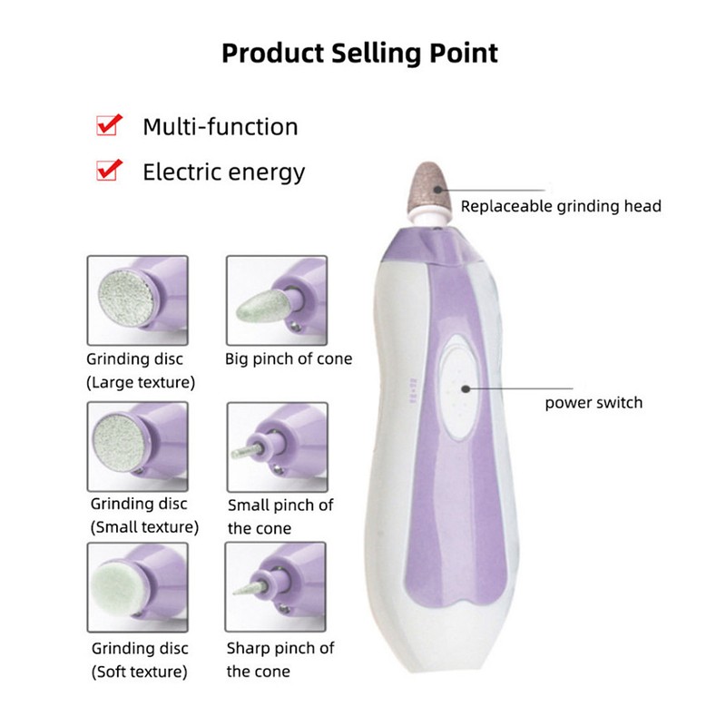 Electric Nail File Kit Remove Dead Skin High Speed Rotating