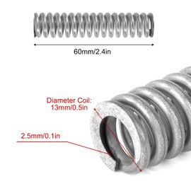 GUNGY Compression Spring Stainless Steel Spring Compression Springs 60 mm Wire Diameter 2.5 mm Outer Diameter 13 mm Length 60 mm Maximum Spring Force 24 kg Pack of 4