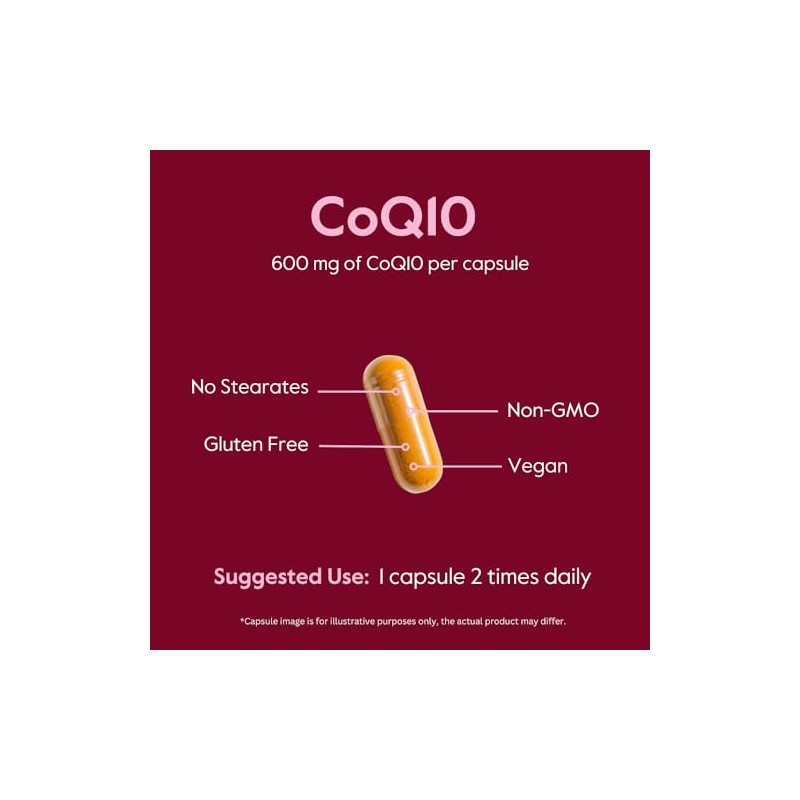 Coenzyme CoQ10 600mg with Bioperine (60 Vegetarian Capsules) Naturally Fermented
