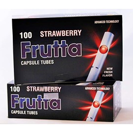 Frutta Sleeves with Click Strawberry Capsule Tubes Pack of 5 x 100
