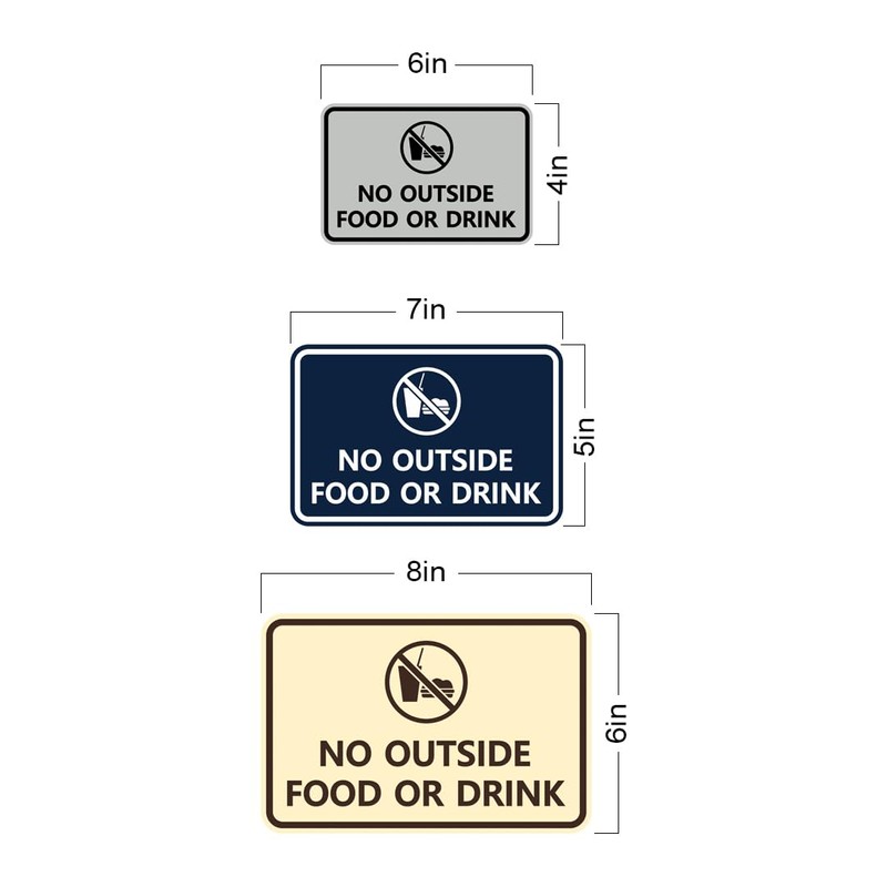 Signs ByLITA Classic Framed No Outside Food or Drink Sign