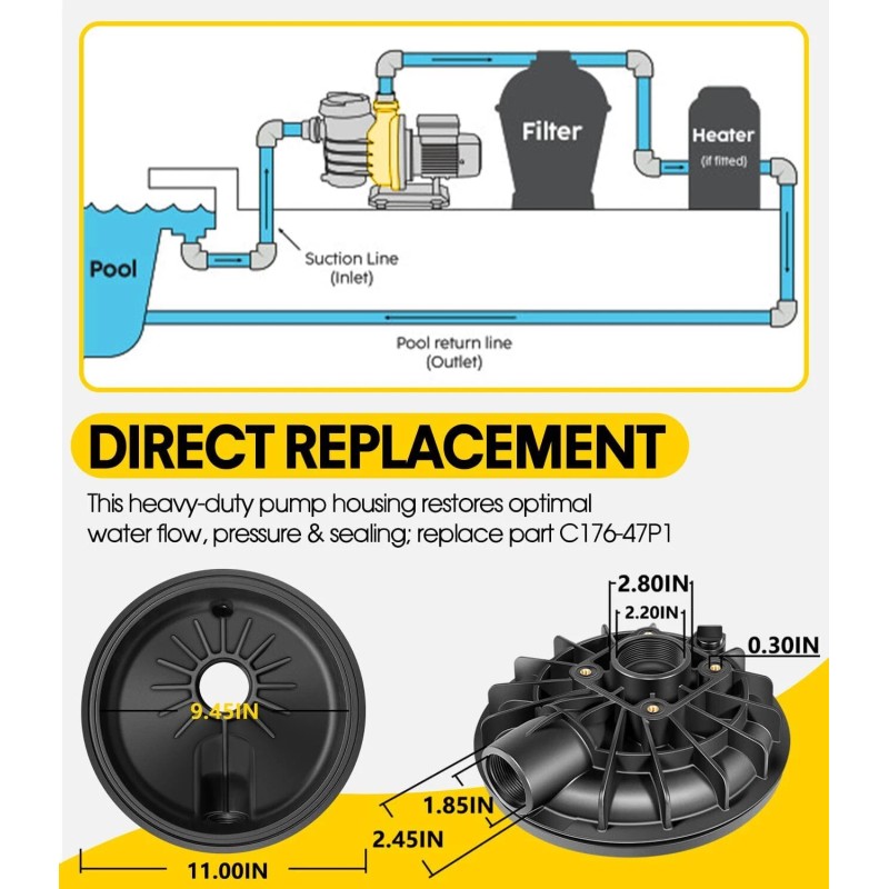 for Pentair (C176-47P1) Tank Body Replacement Sta-Rite Max-E Glas &