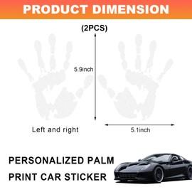 KVAEY 2PCS Car Wave Stickers, The Lazy Waver Sticker Auto Waving Hand Sign Decal, Waterproof Rearview Mirror Hands Wave Sticker Decor for Auto SUV Truck, Exterior Car Accessories (White)