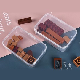 24 Pack Small Clear Plastic Storage Containers with Lids,Beads Storage Box with Hinged Lid for Beads,Earplugs,Pins, Small Items, Crafts, Jewelry, Hardware (2.12 x 2.12 x 0.79 Inches)